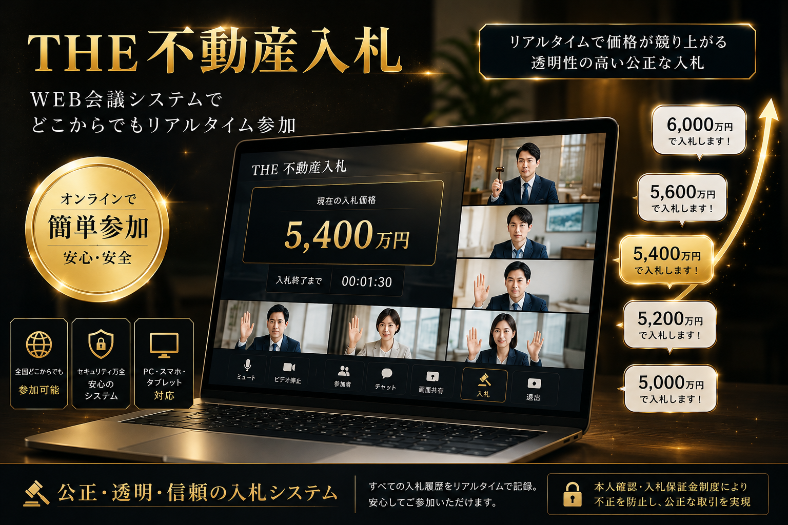 WEB会議システムでの入札
